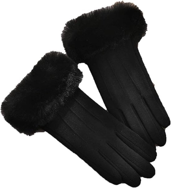 Maniche da imitazione per donne da inverno, progettazione a dita, tipo schermo touch, funzione SMS, imbottitura felpata, maniche lunghe e morbide, guanti per il freddo e il vento.