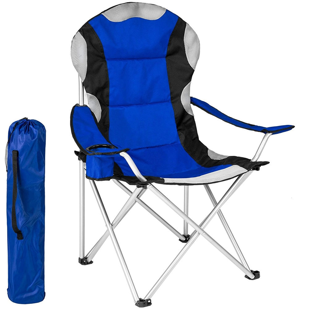 Sedia Pieghevole Campeggio Salvaspazio con Borsa, Mare Giardino Pesca Blu