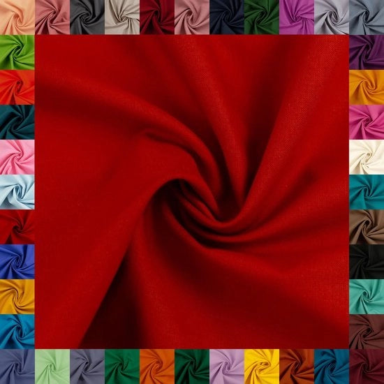 Tessuto di cotone HEIDE, Swafing, 42 colori uniformi, uniforme, 100% cotone, coupon, Oeko-TEX Standard 100 (rosso, 2 m)