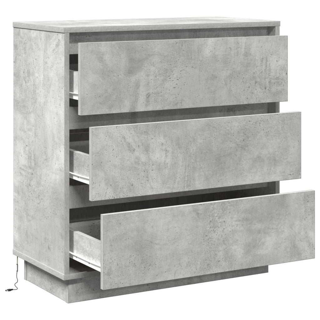 Comodino | Armadio da Notte | Mobiletto da notte con cassetto Grigio cemento 71 x 34,5 x 75 cm