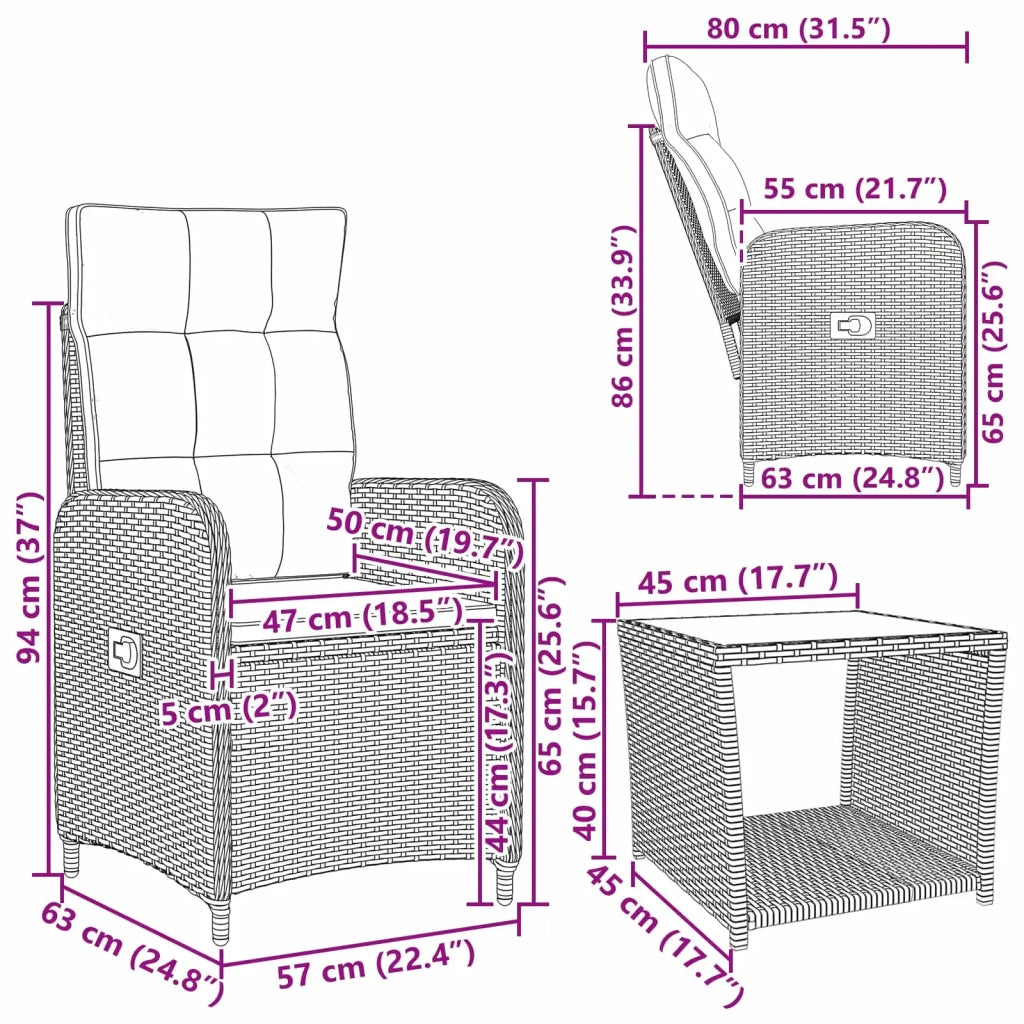 Set Lounge da Giardino 2 pz 3422350