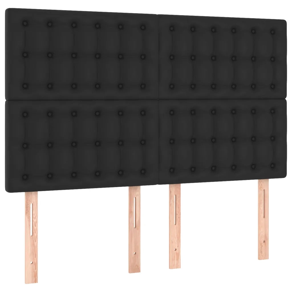 Testiera | Testata Nera 144x5x118/128 cm in Similpelle