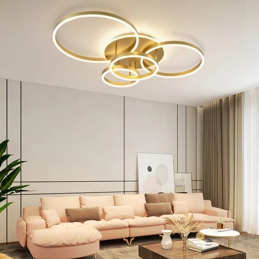 ZMH Lampada da soffitto plafoniera LED dorata dimmerabile 90W telecomando moderna per camera letto soggiorno sala pranzo