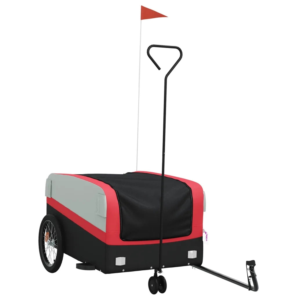 Rimorchio da Bici Nero e Rosso 45 kg in Ferro CFW1038711