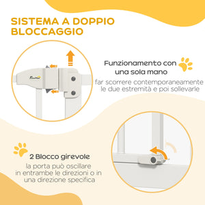 Cancellino per Cani Estensibile 74-100x78 cm in Metallo Bianco