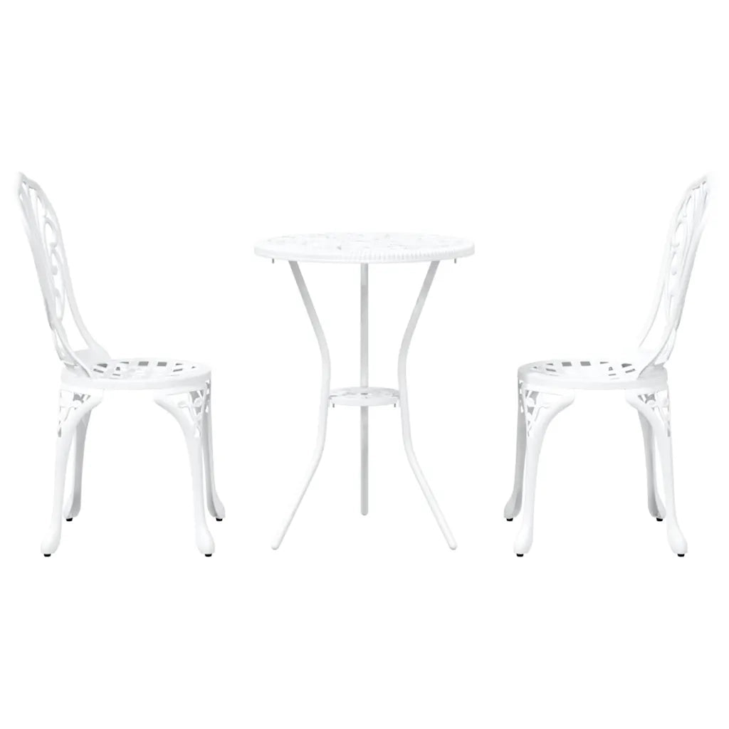Set Bistro da Giardino 3 pz | Set Salotto da Giardino Bianco Alluminio