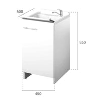 Lavatoio Magica 45x50 a una anta con cesto scorrevole