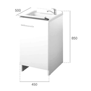 Lavatoio Magica 45x50 a una anta con cesto scorrevole