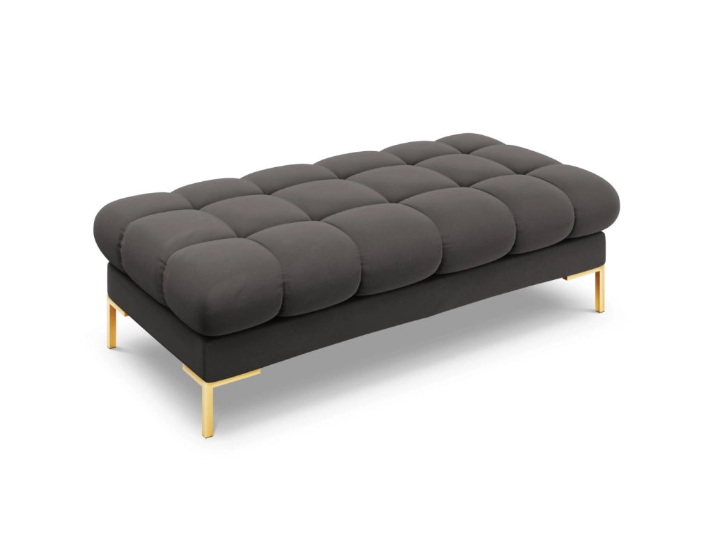 Cosmopolitan Design - Panca "Bali" 2 posti in velluto grigio scuro 
