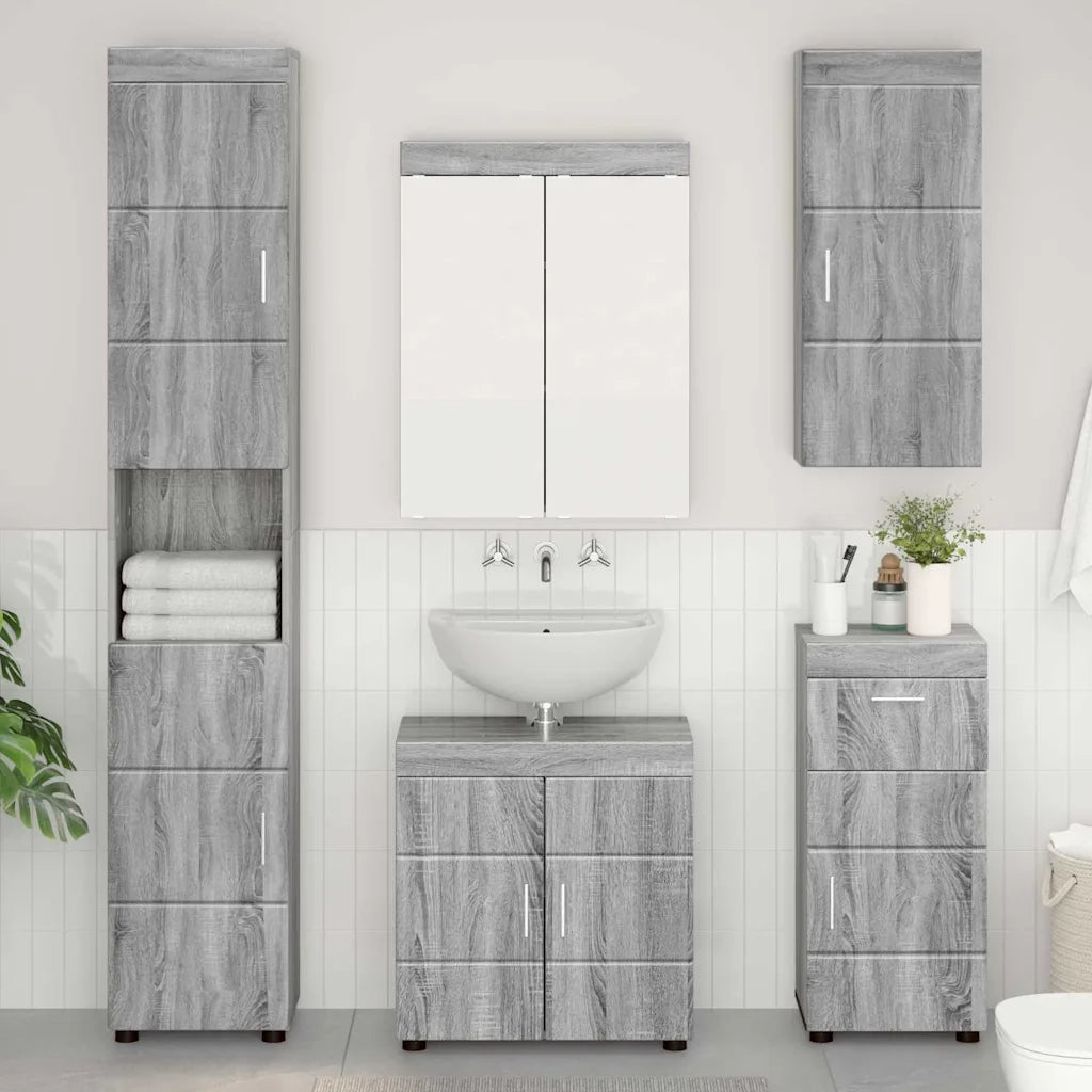 Armadio da Bagno | Mobile da Bagno a muro TULUM Grigio Sonoma 37 x 24,5 x 86 cm