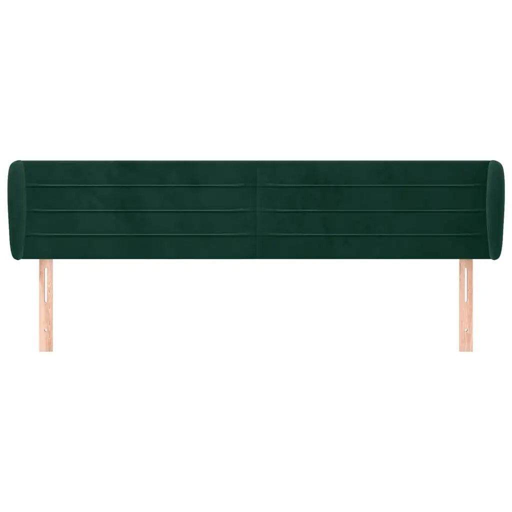 Testiera ad Orecchio Verde Scuro 203x23x78/88 cm in Velluto 3117353