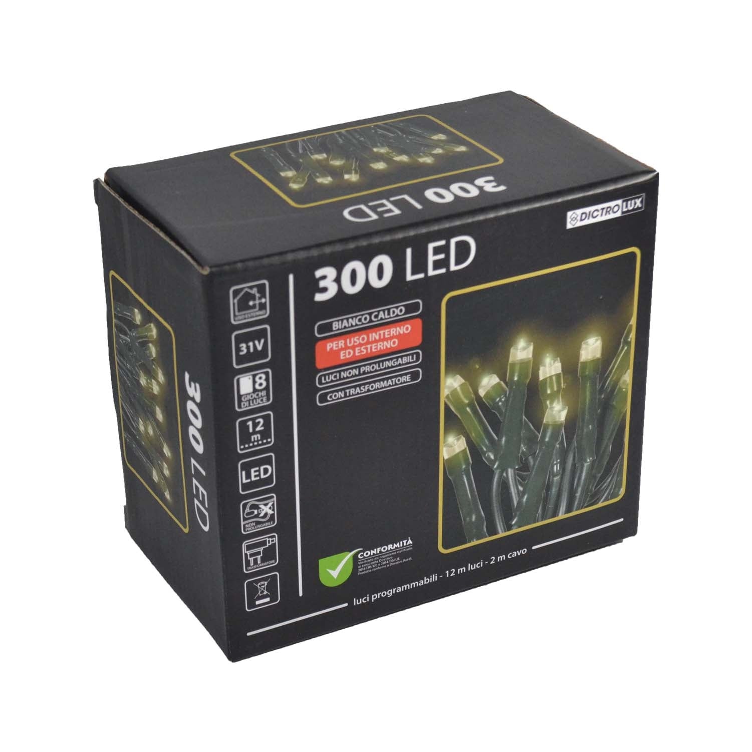 LUCI LED BIANCO CALDO EST.300LED