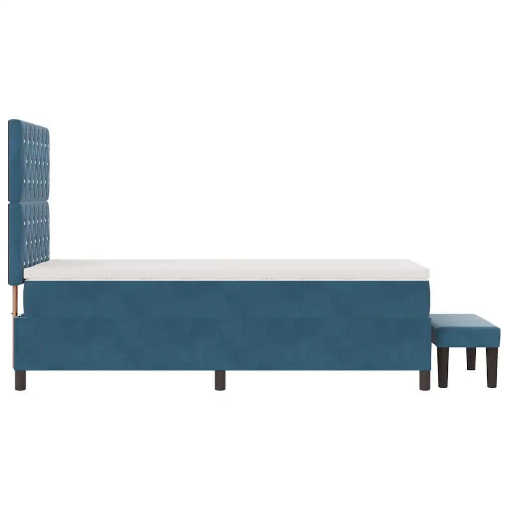 Letto a molle con materasso Blu scuro 100 x 200 cm Velluto 3344430