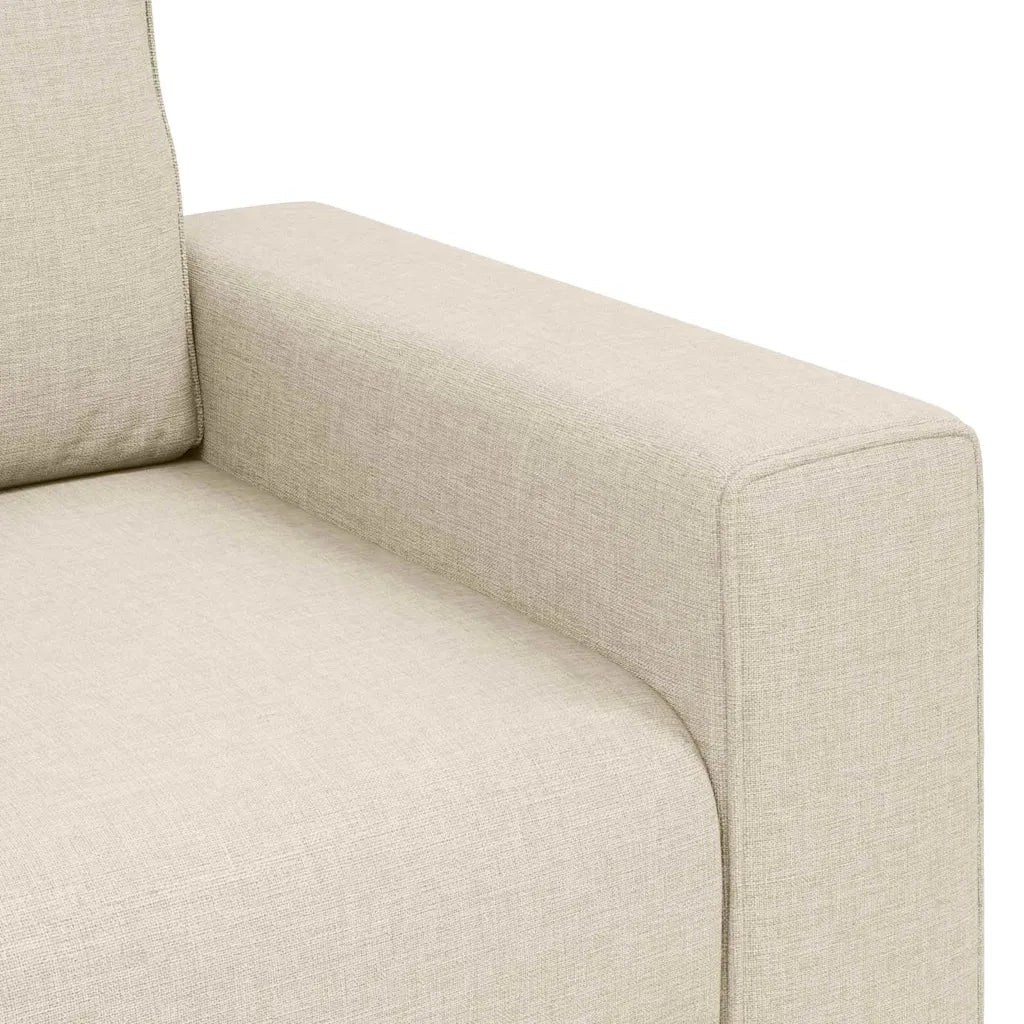 Divano 3 pz Beige Tessuto misto lino 3324606