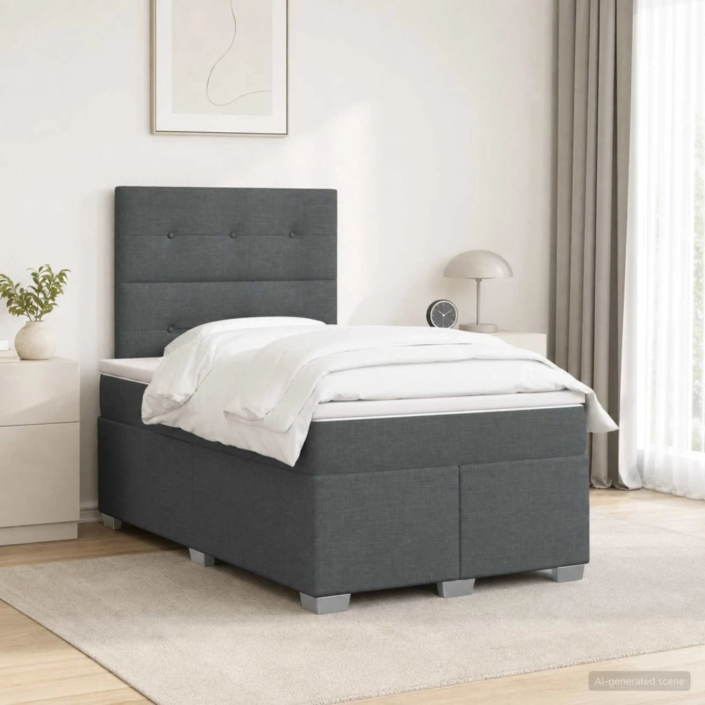 Letto box spring con materasso Grigio Scuro 120 x 200 cm 3453382