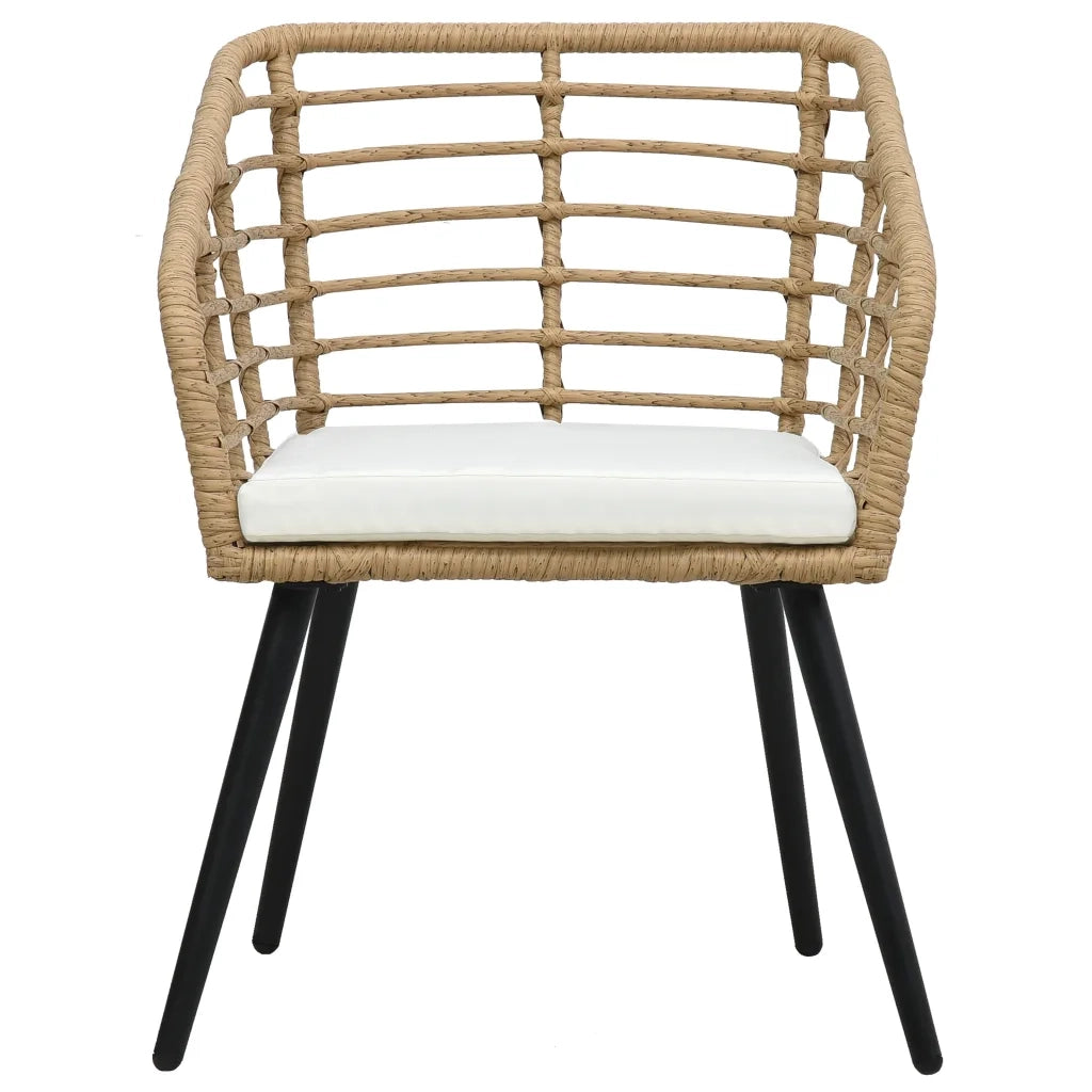 Sedie da Giardino 2 pz con Cuscini in Polyrattan Rovere 48576