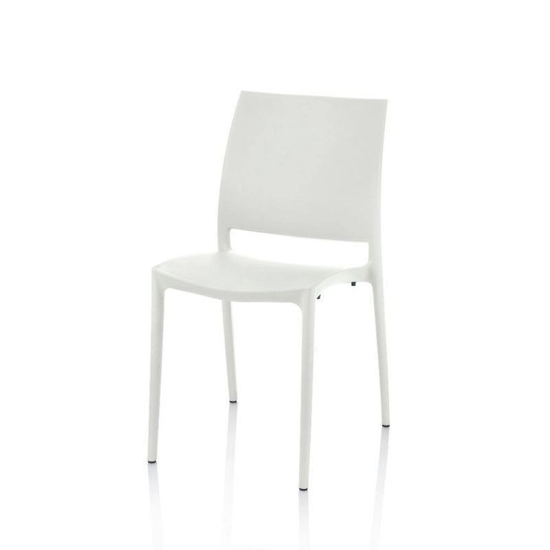 Sedia Curtis polipropilene bianca design ergonomico set 4 pezzi