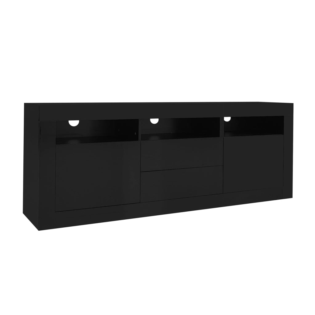 Mobile TV nero lucido 160 x 35 x 60 cm con illuminazione LED