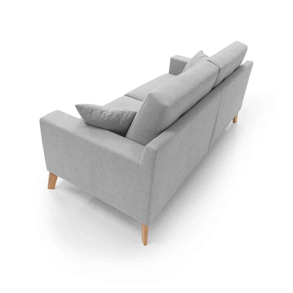 Danish Divano moderno in tessuto morbido impermeabile T02 146 cm grigio chiaro