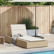 Lettino Prendisole con Cuscino Galleggiante Beige in Polyrattan 4104206