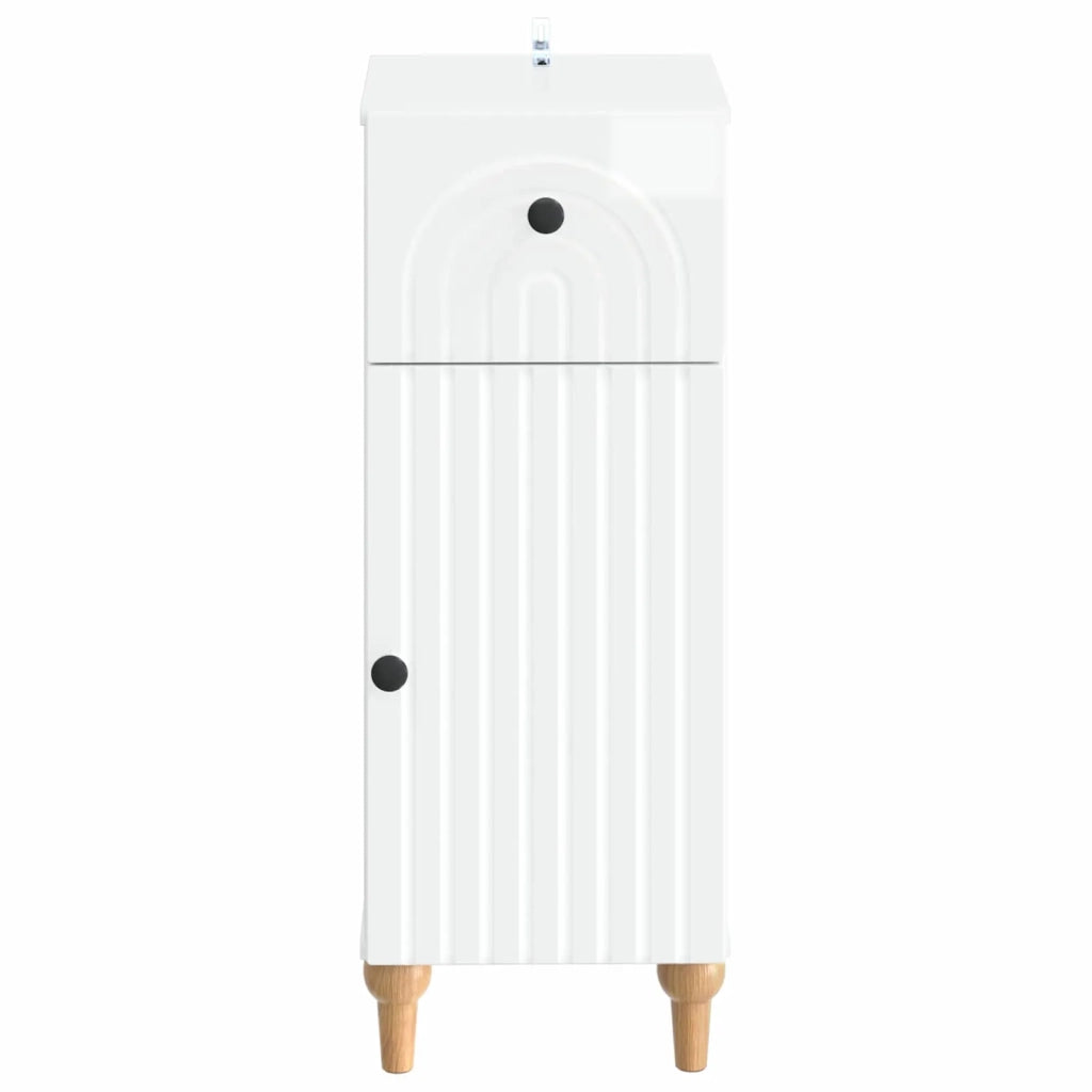Mobiletto da Bagno ALKMAAR Bianco Lucido 30 x 31 x 80 cm 896169