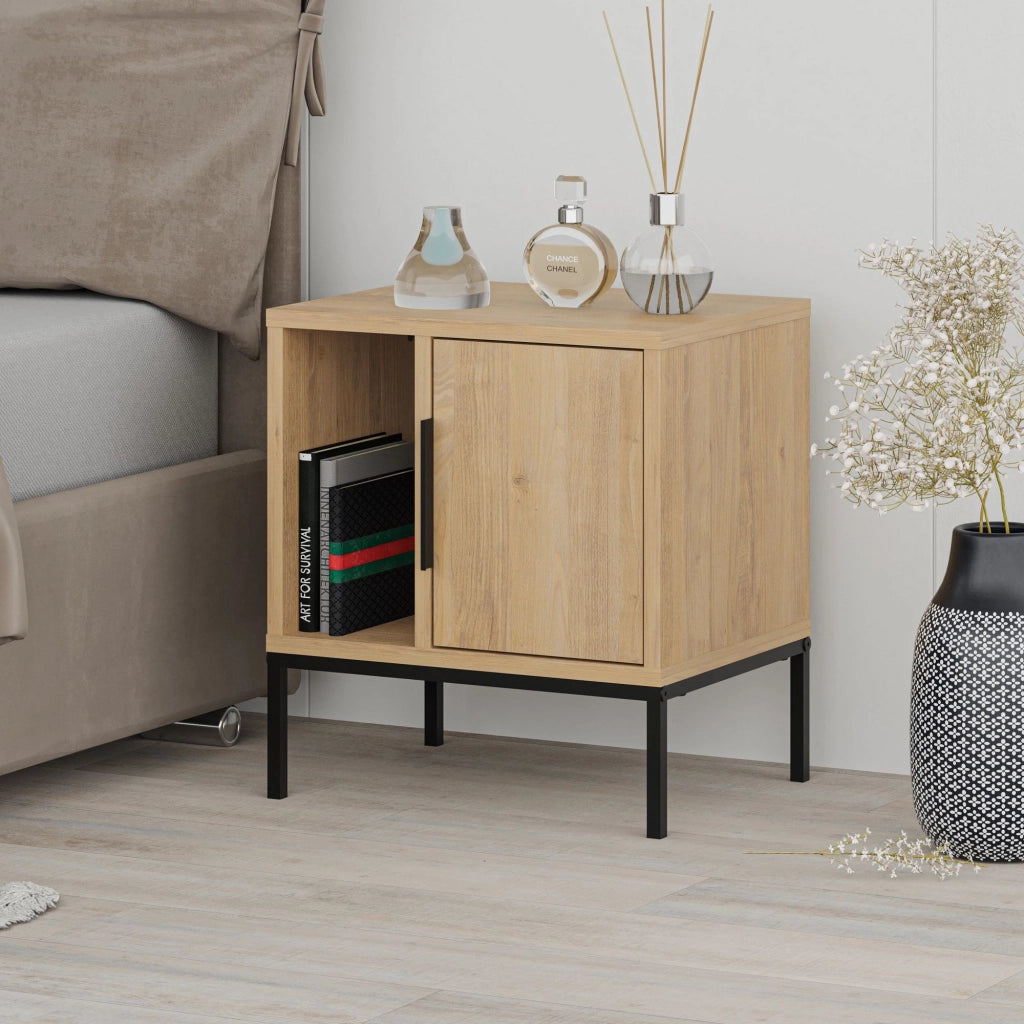 Comodino in legno "Glynn" - 45 x 35 x 50 cm - Marrone