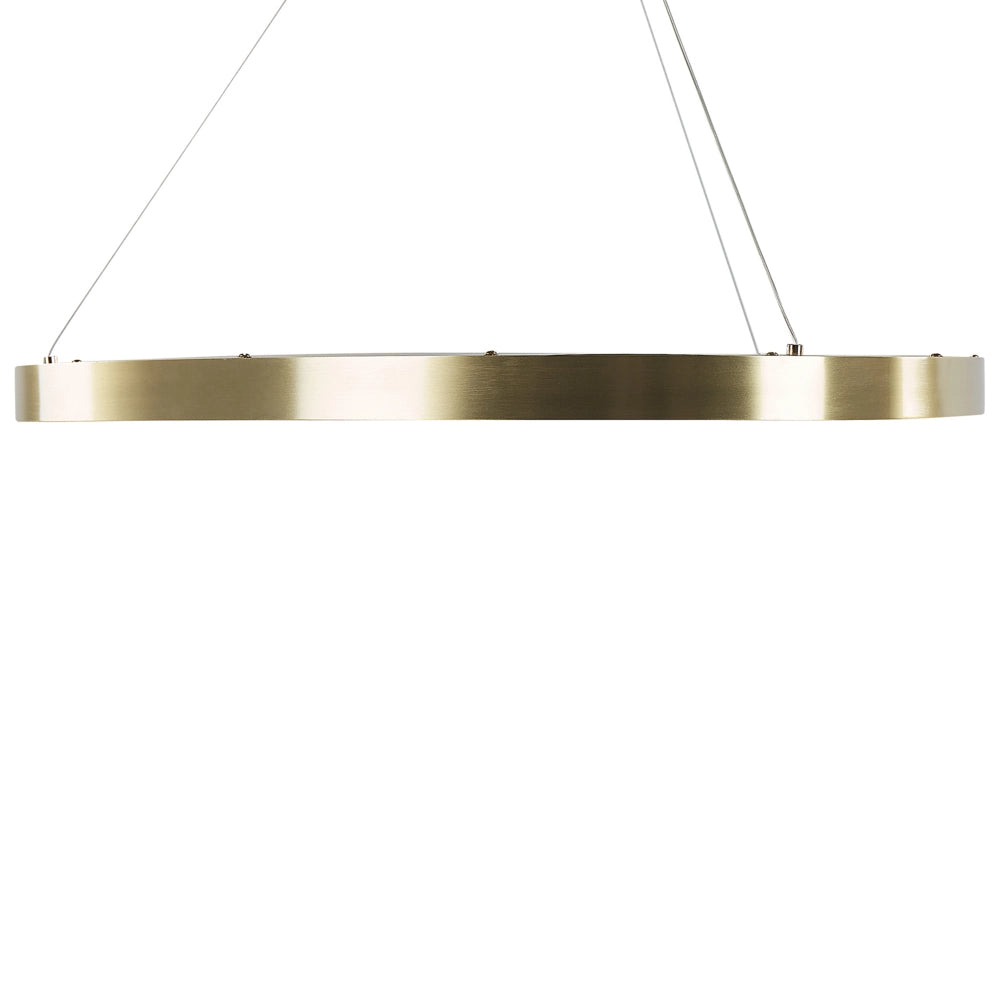 Lampada a sospensione in metallo dorato con luce a LED integrata novità forma rotonda a sospensione moderna illuminazione glamour