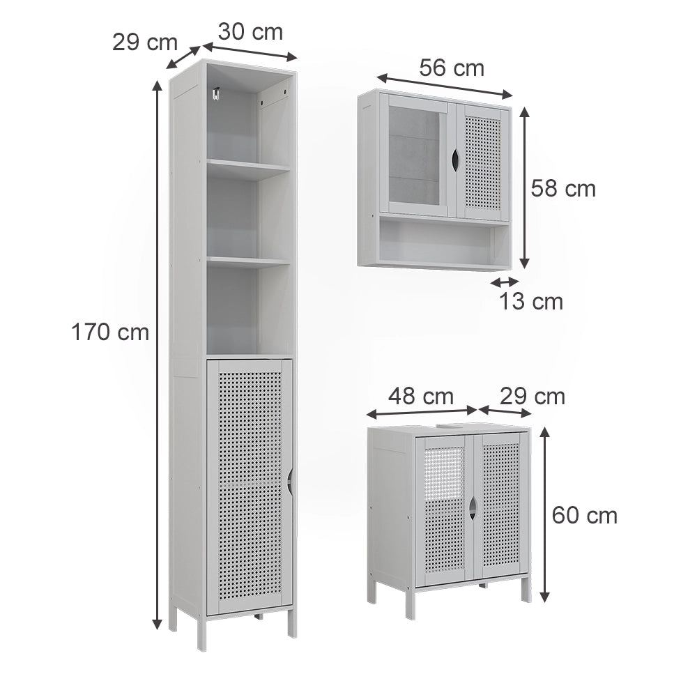 Vicco Set di mobili da bagno Bianco 3 parti