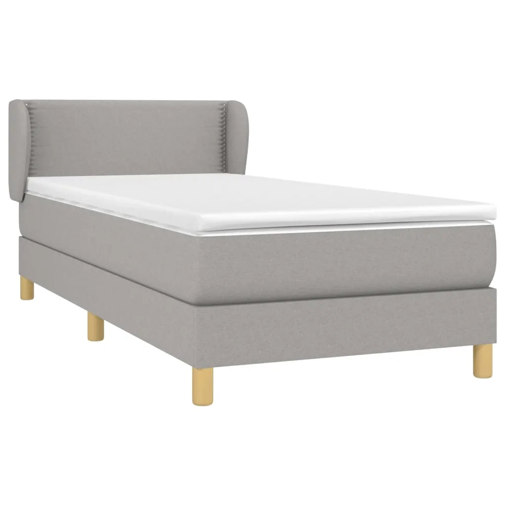 Giroletto a Molle con Materasso Grigio Chiaro100x200 cm Tessutocod mxl 98046