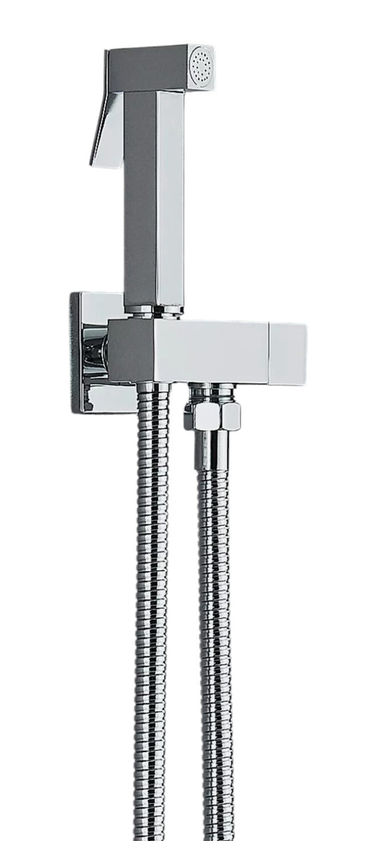 Kit igiene doccetta per bidet completo, quadrato in ottone, flessibile 120 cm