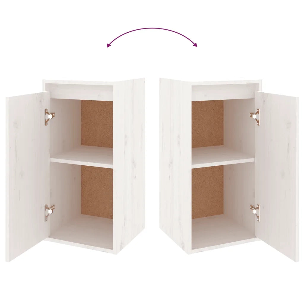 Mobili Porta TV 2 pz Bianchi in Legno Massello di Pino cod mxl 18736