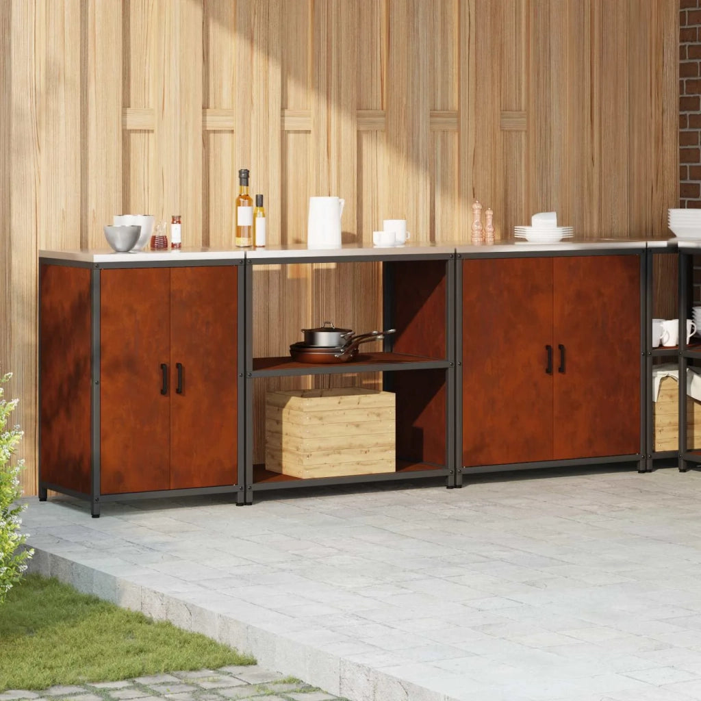 Set di Stoccaggio per Cucina con lo scaffale 3 pcs Ruggine