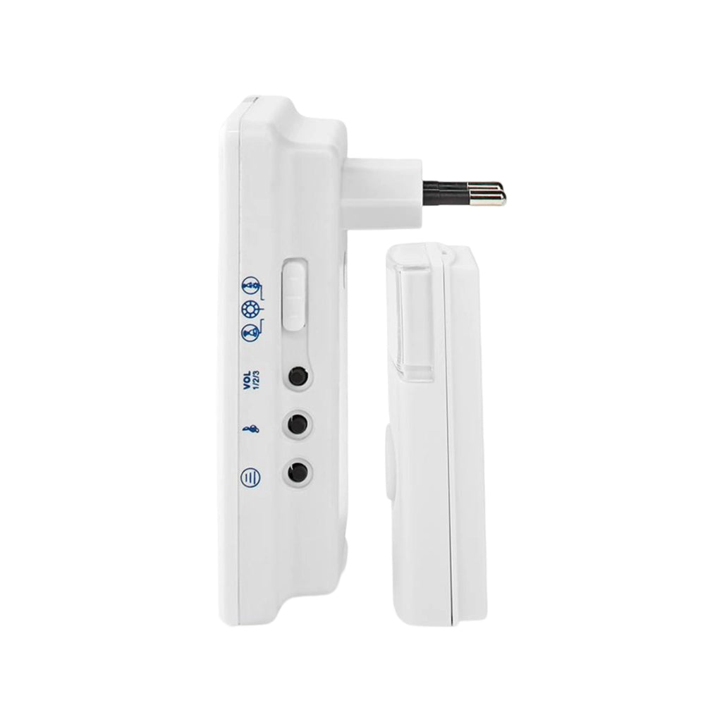Kit Campanello Senza Fili 36 Melodie con Pulsante Trasmettitore 80dB Portata 300m IP44 Bianco Nedis