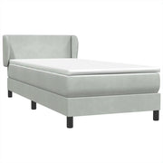 Letto singolo | Letto per adulti | Giroletto a Molle con Materasso grigio chiaro 90x210 cm Velluto