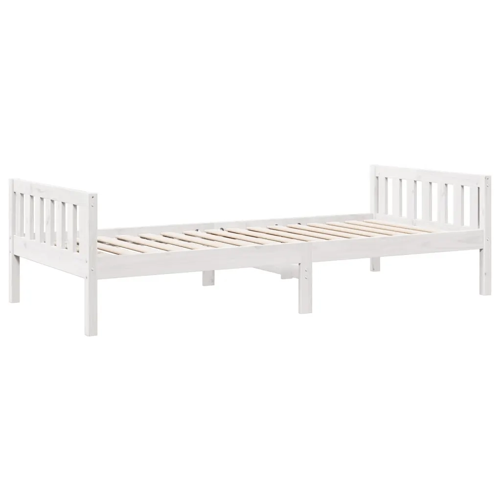 Letto per Bambini senza Materasso-Struttura Letto Bianco 75x190cm Massello Pino