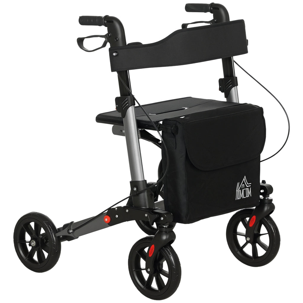 Deambulatore Pieghevole Regolabile ¨C zephmum ¨C Nero Argento 64x67x80-92 cm