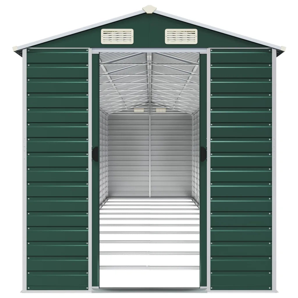 Capanno da Giardino Verde 191x980x198 cm in Acciaio Zincato