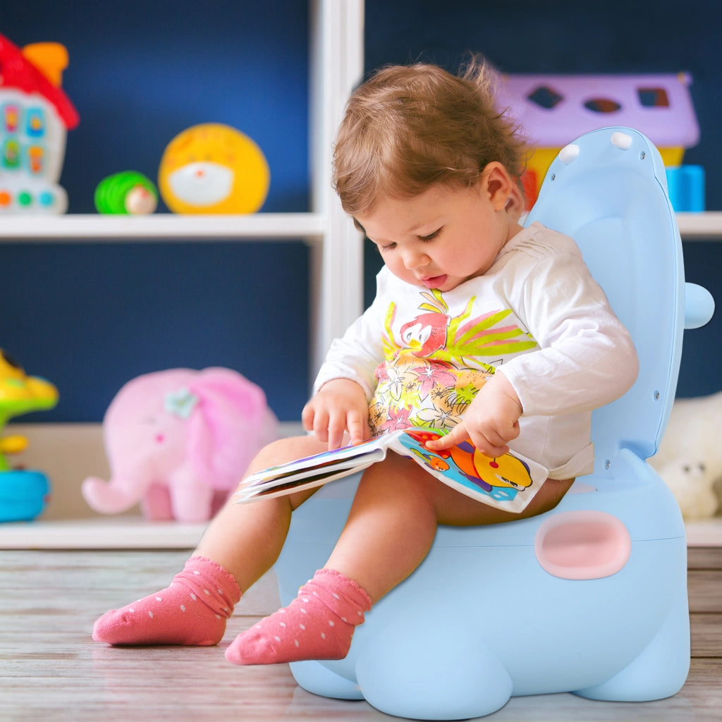 Orinalino per Bambini a Forma di Ippopotamo ¨C zephmum ¨C Blu 40x30x23 cm