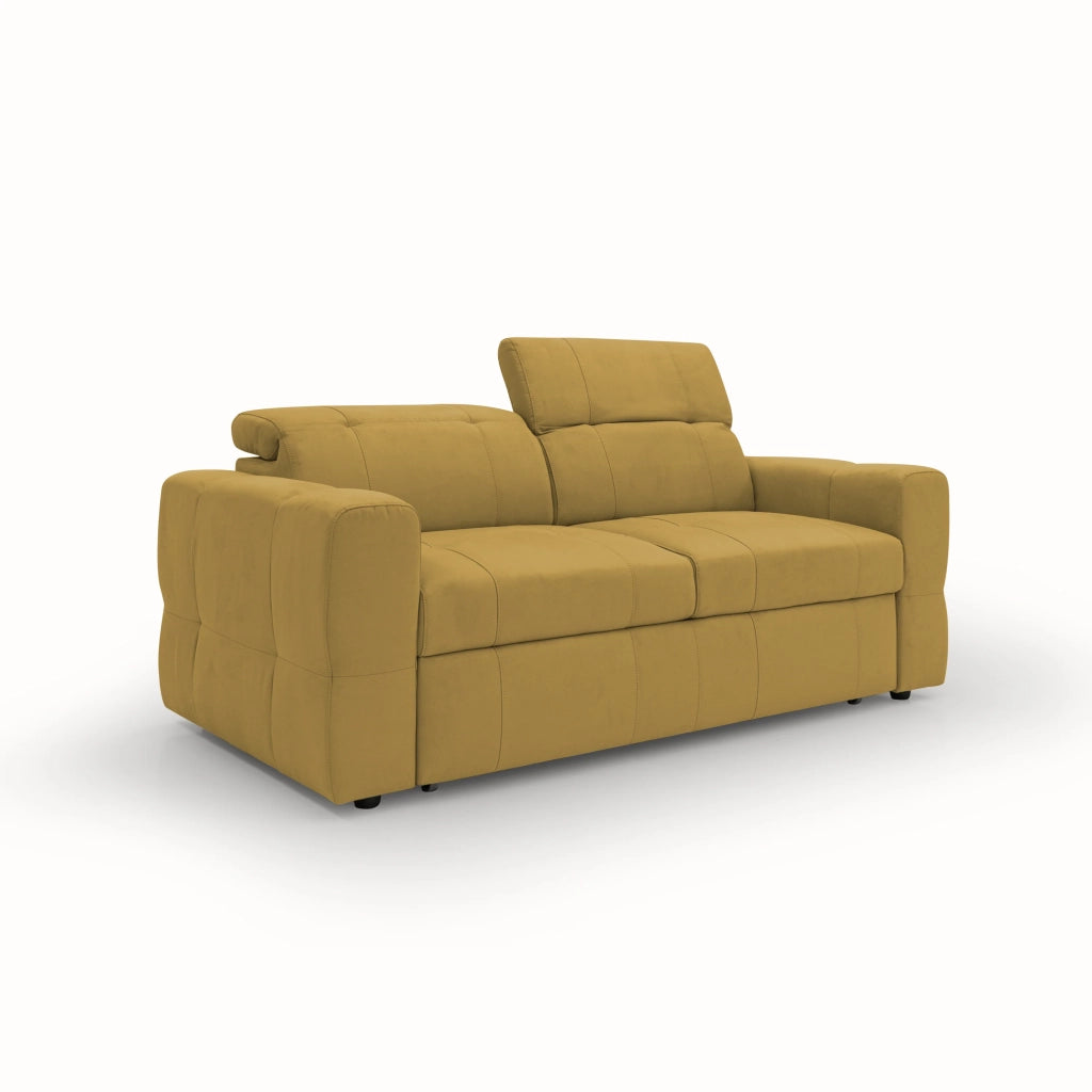 Kronos Divano con estraibile e poggiatesta reclinabili in morbida microfibra impermeabile T11 173 cm giallo