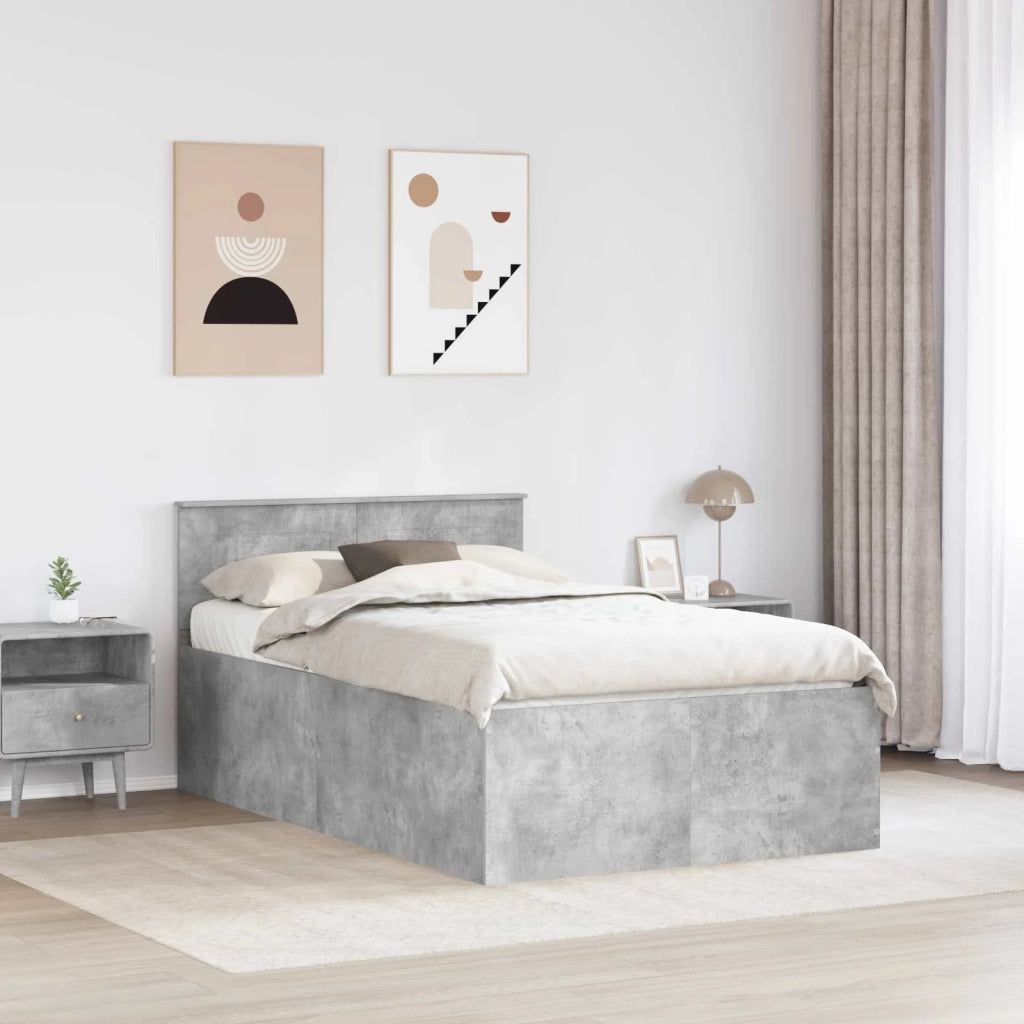 Struttura del letto con testiera Grigio cemento 120 x 190 cm 3408595