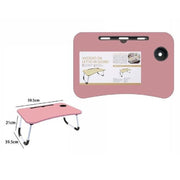Trade Shop - Vassoio Scrivania Pieghevole Tavolino Tavolo Per Pc Slot Tablet Tazza Rosa 71365 -