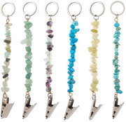 Set di 6 Clip per Chiavi con Catena in Metallo con Pizzo
