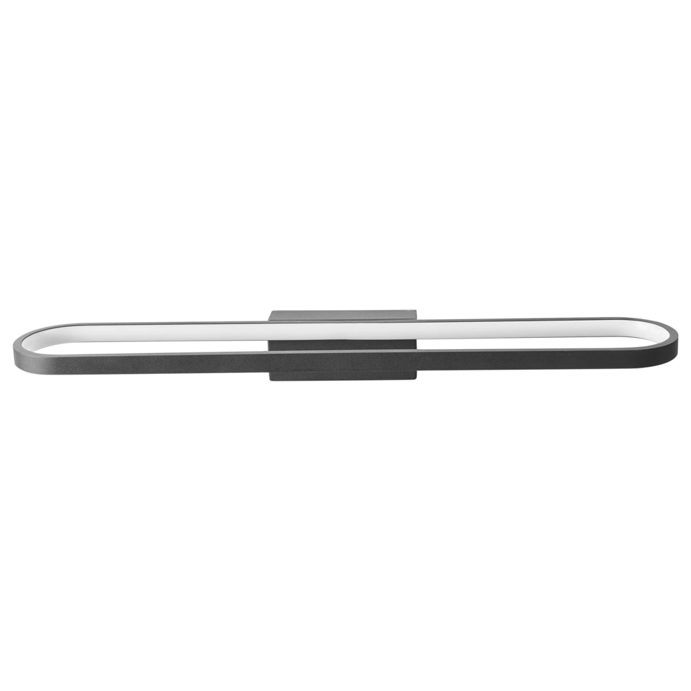 Lampada specchio con luce LED in metallo orizzontale nero stile moderno