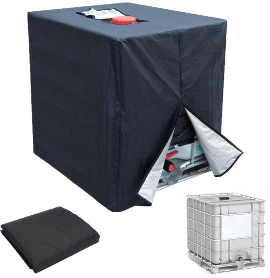 Copertura IBC 420D - 1000 Litri - Impermeabile - Resistente all'UV - Stoffa impermeabile - 120 x 100 x 116 cm - Copertura serbatoio acqua