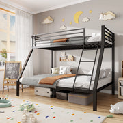 Letto a castello in metallo nero 90/140 x 200 cm