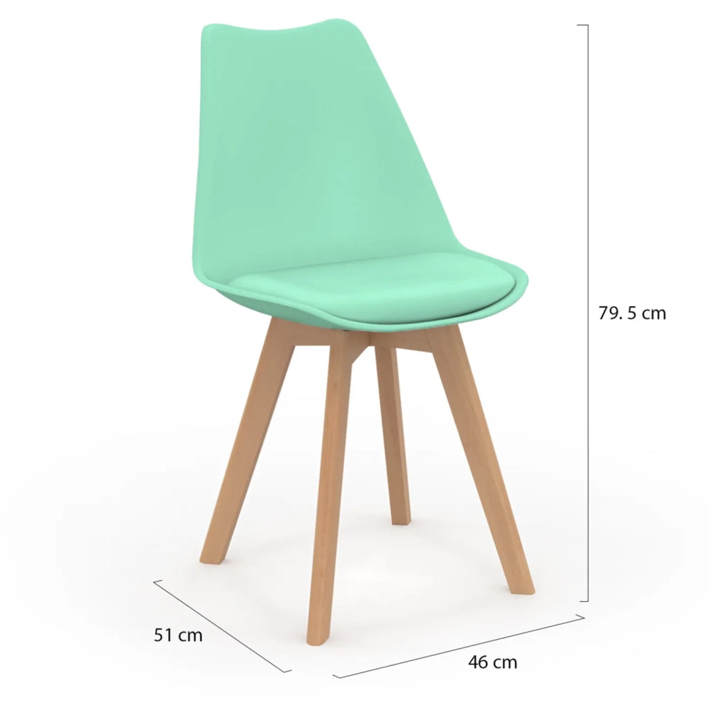IDMarket - Set di 6 sedie scandinavo giallo pastello, bianco, gris chiaro x2, verde x2 SARA