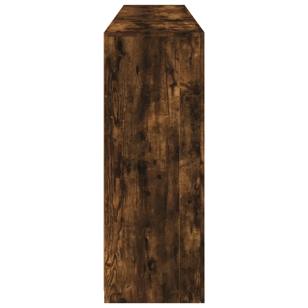 Credenza con Luci LED-Buffet-Armadio da cucina Rovere Fumo 181,5x37x100 cm 618501
