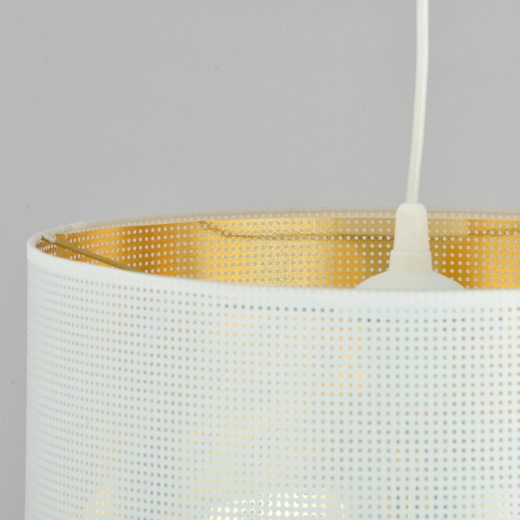 Sospensione Minimal 1 Luce Drago In Acciaio Bianco E Oro