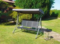 Dondolo da Giardino 200x175x125 cm in Ferro e Textilene Nero