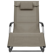 Lettino Prendisole in Textilene Tortora e Grigio 310507